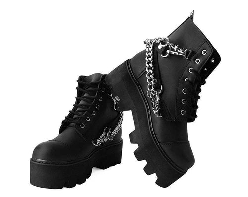 A9752 | Black 7-Eye Chain & Strap Dino Lug Boot | T.U.K (Vegan)