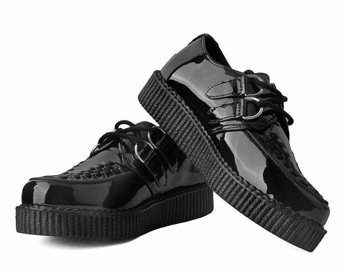 F9679 | Black Patent Viva II Low Sole Creeper  | T.U.K (Vegan)