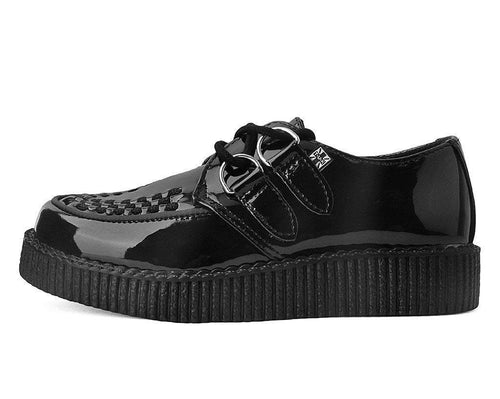 F9679 | Black Patent Viva II Low Sole Creeper  | T.U.K (Vegan)