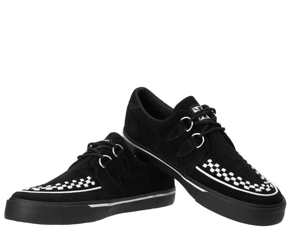 A9182 | Black Suede White Interlace VLK Sneaker | T.U.K (Suede)