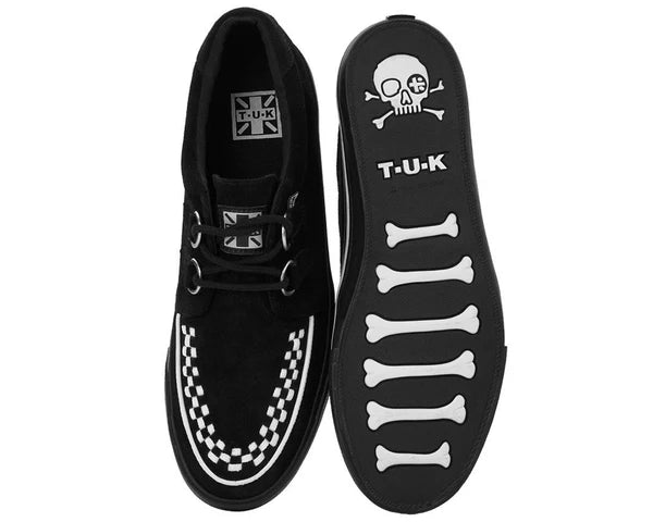 A9182 | Black Suede White Interlace VLK Sneaker | T.U.K (Suede)