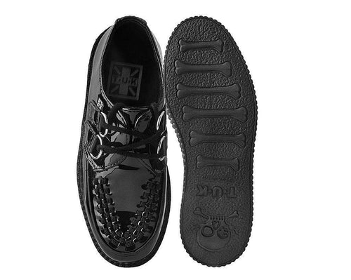 F9679 | Black Patent Viva II Low Sole Creeper  | T.U.K (Vegan)