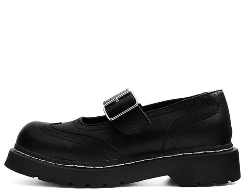 T2269 | Black Brogue Mary Jane | T.U.K (Vegan)